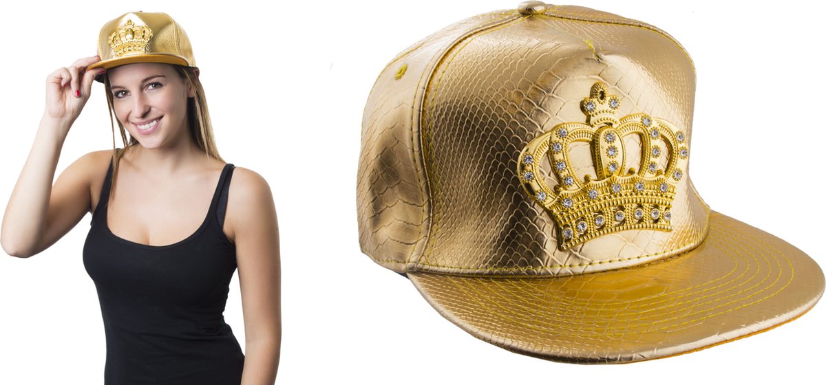 Baseball Cap Met Gouden Kroontje | Carnavalskleding | Verkleedkleding